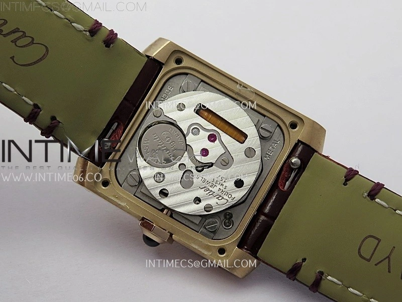 Tank Francaise Ladies 21.2mm RG 8848F 1:1 Best Edition Silver Dial on Red Leather Strap Ronda Quartz V2